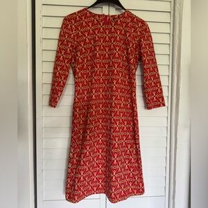 J. McLaughlin Red and Gold Patterned Dress